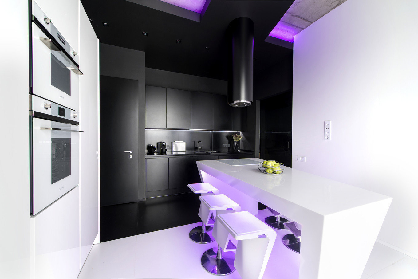 Черно Белая Кухня Дизайн Интерьера Фото