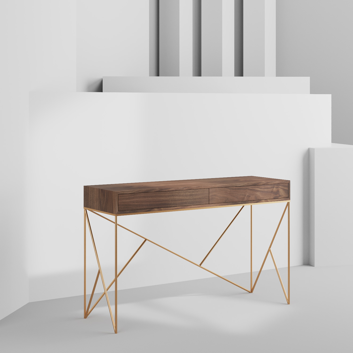 

Консоль с ящиками Prince Line Box Gold американский орех