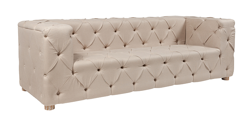

Диван "Soho Tufted Upholstered Sofa" кремовый лен