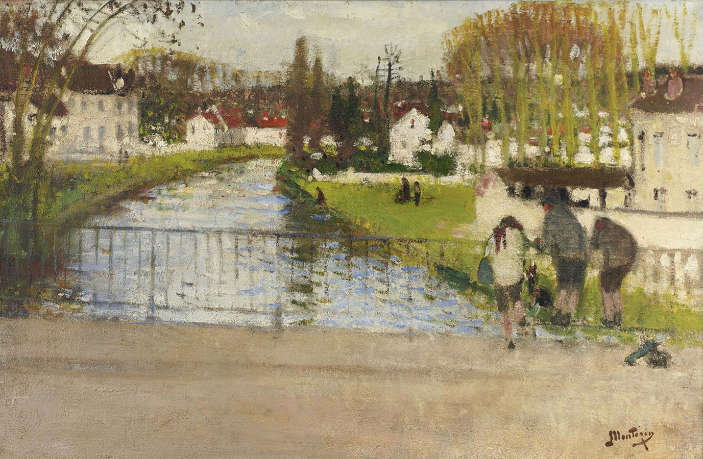 

Репродукция картины на холсте Standing on The Bridge of Moret on Loing