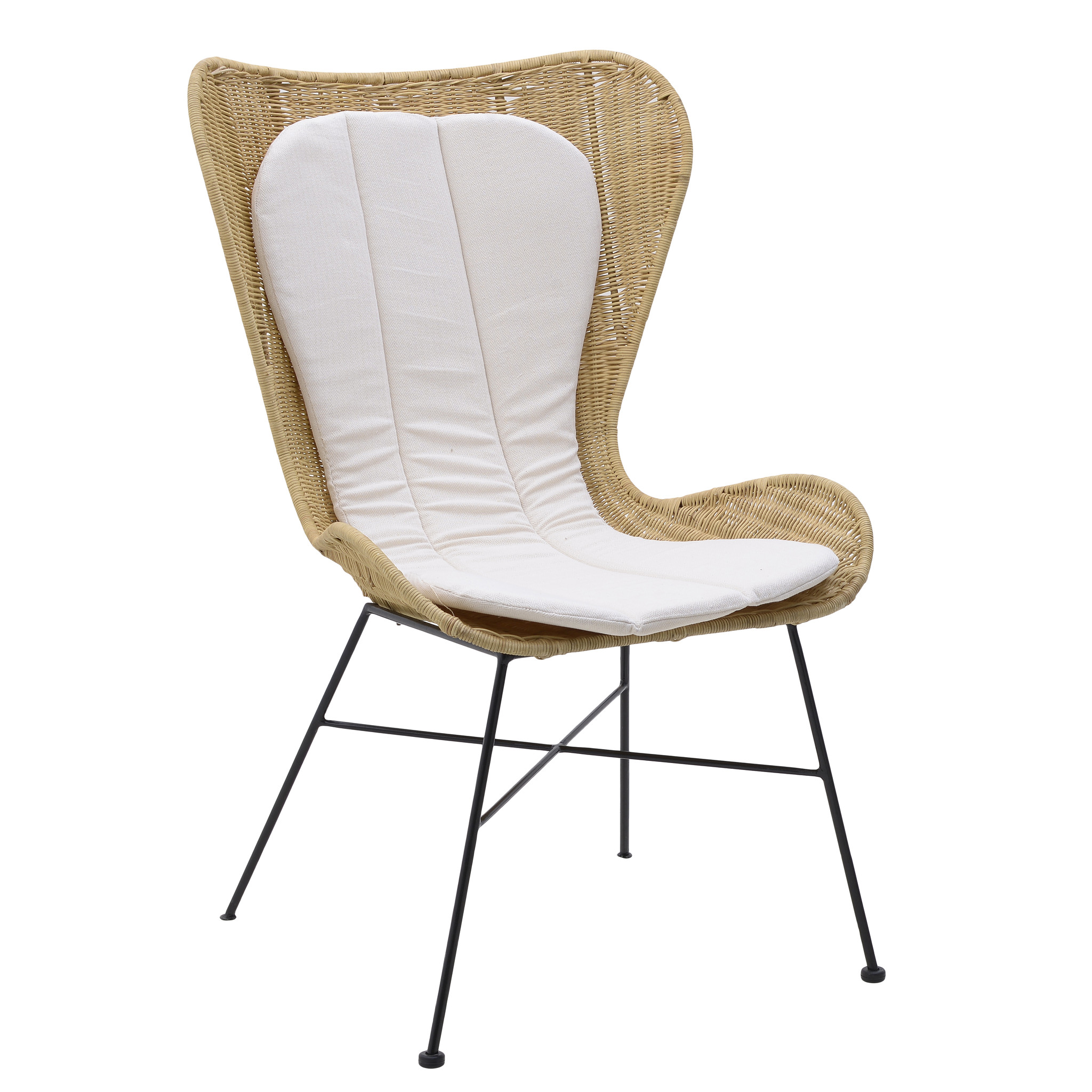 

Стул из ротанга с подушкой белого цвета