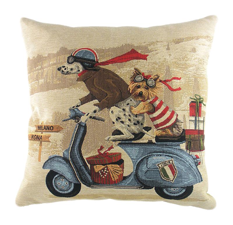 

Подушка с принтом Scooter Dogs Blue