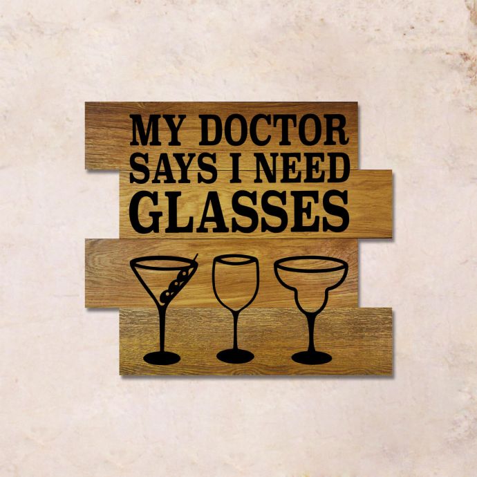 

Панно Glasses из массива дуба 45х40