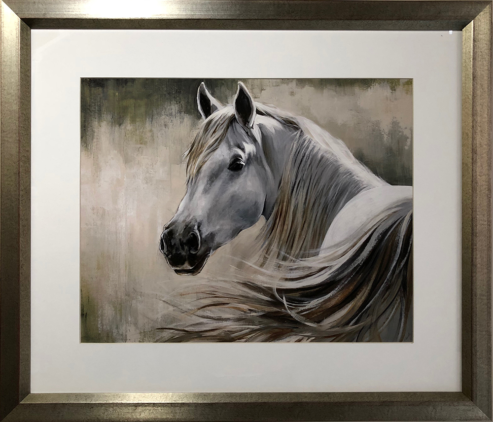 Конни купить. Картина лошади. Белая лошадь картина. Постер лошадь.