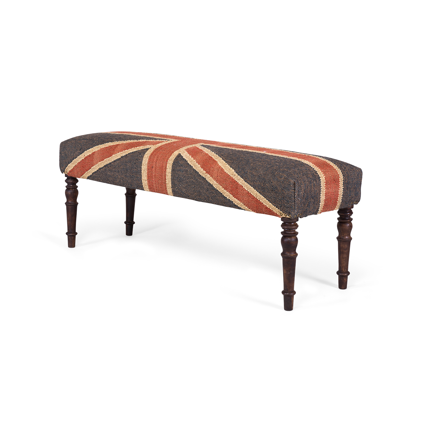

Банкетка Union Jack из ткани и массива дерева