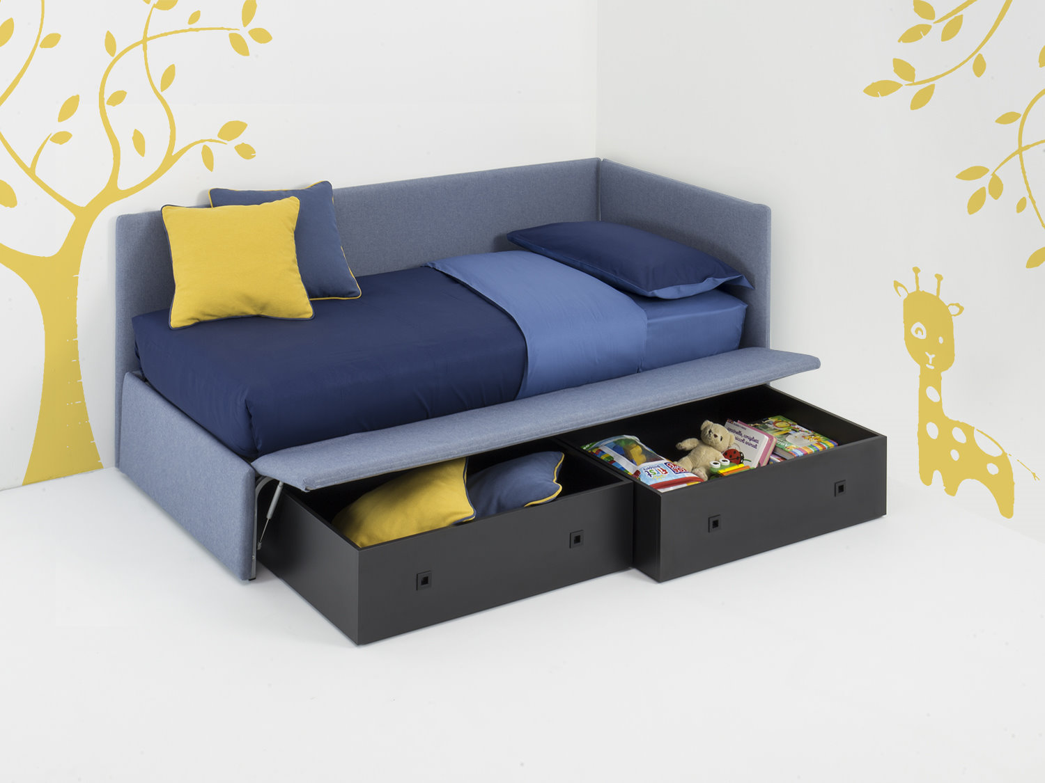 

Односпальная кровать джуниор синего цвета 90х190