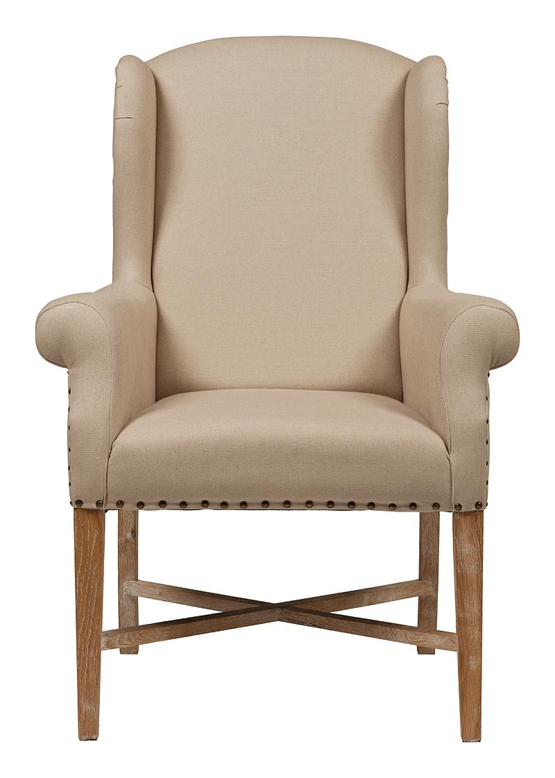 

Кресло "French Wing" Chair кремовый лен