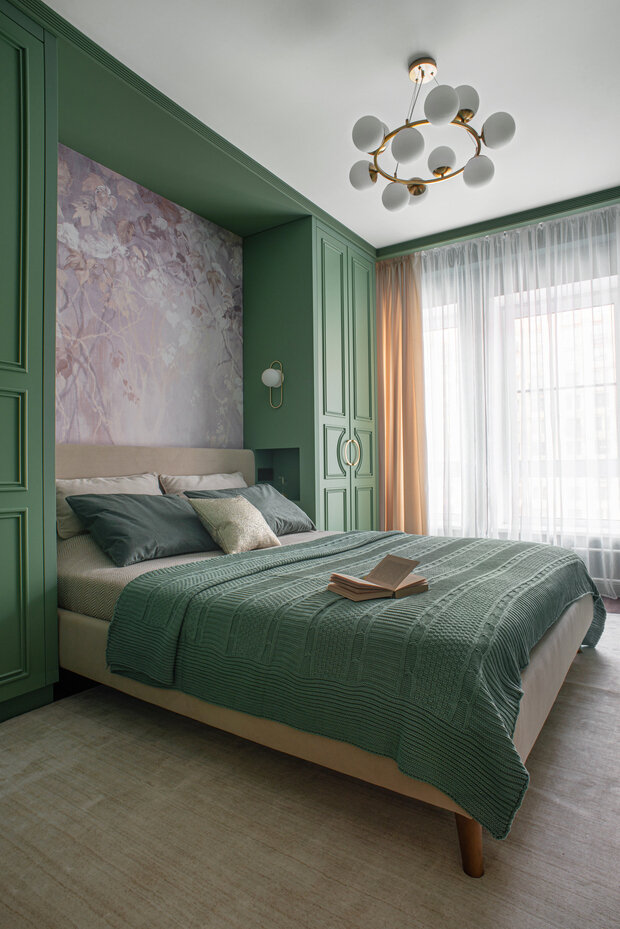 Фотография: Спальня в стиле Современный, Квартира, Проект недели, Москва, 4 и больше, Более 90 метров, Мастерская дизайна Fartuck – фото на INMYROOM