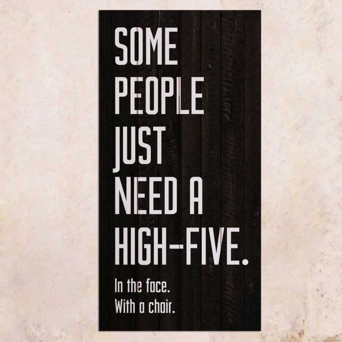 

Панно на дереве High-Five 40х80