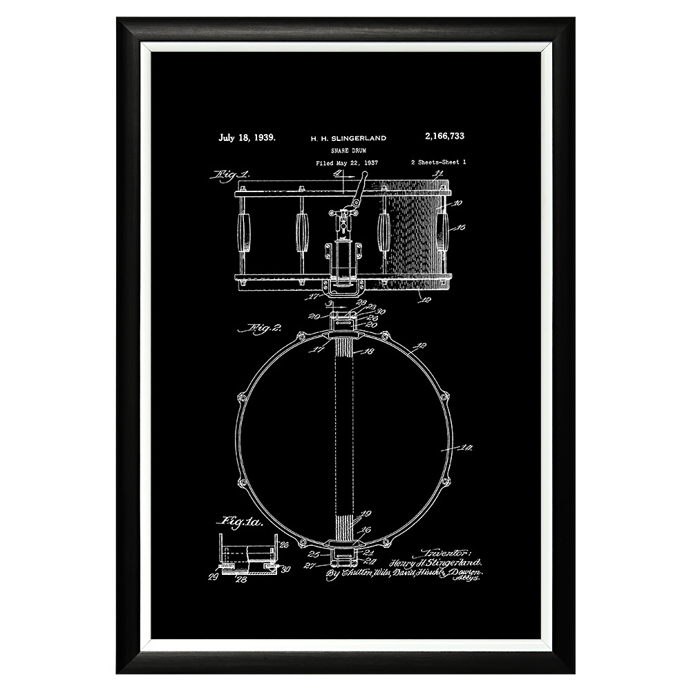 

Арт-постер патент на малый барабан Slingerland