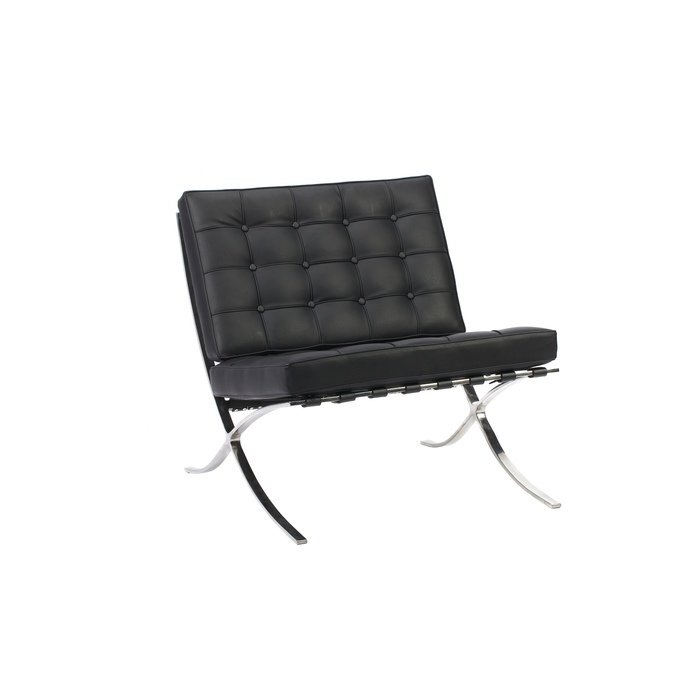 Кресло Barcelona Chair Черная Экокожа Кресло Barcelona Chair Черная Экокожа