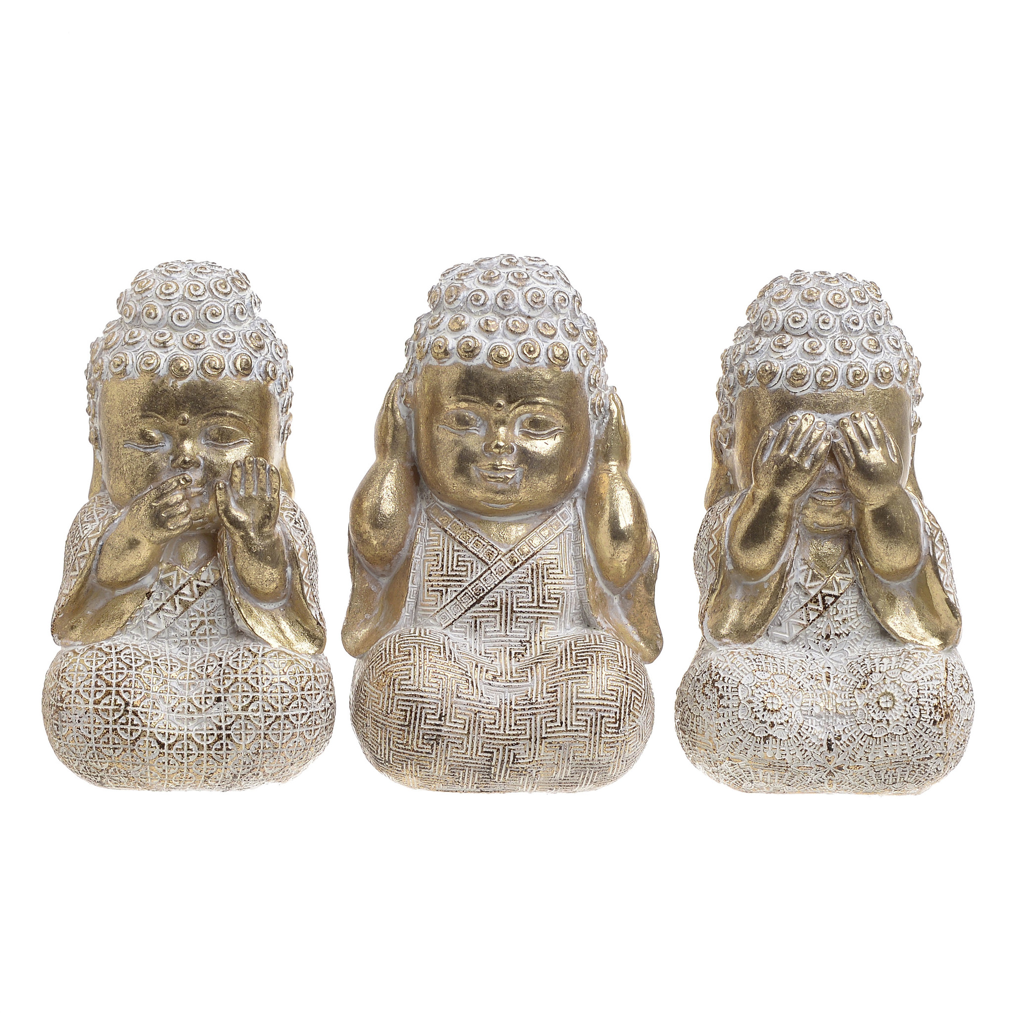 

Комплект из трех фигурок Buddha золотого цвета