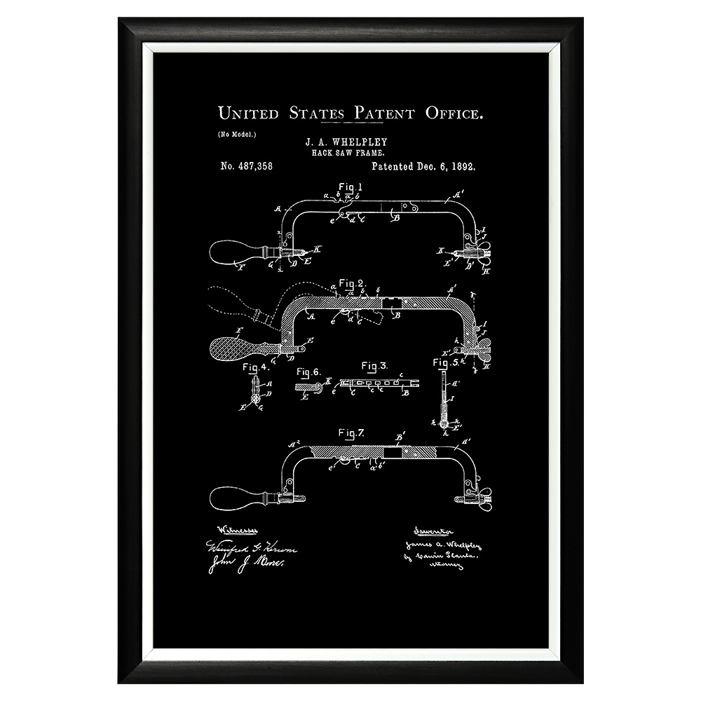 

Арт-постер патент на раму ножовки 1892