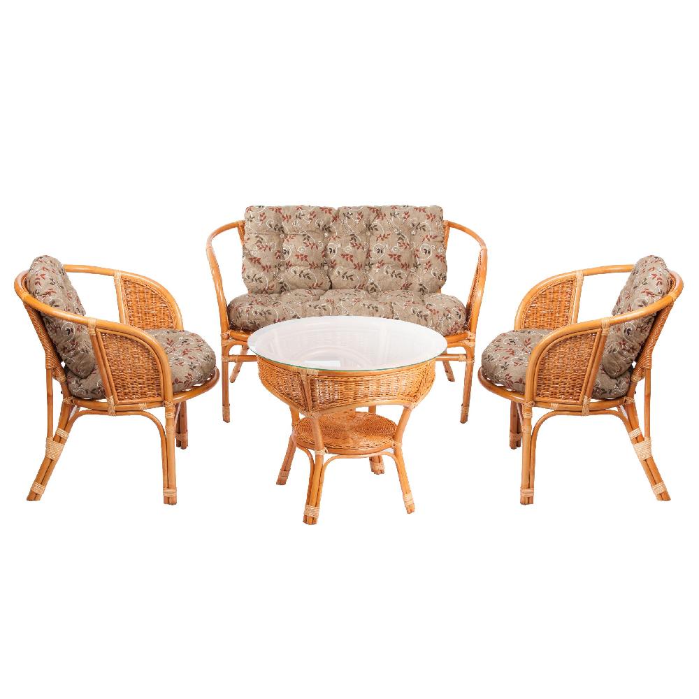 

Комплект кофейный багама Wicker коньячного цвета