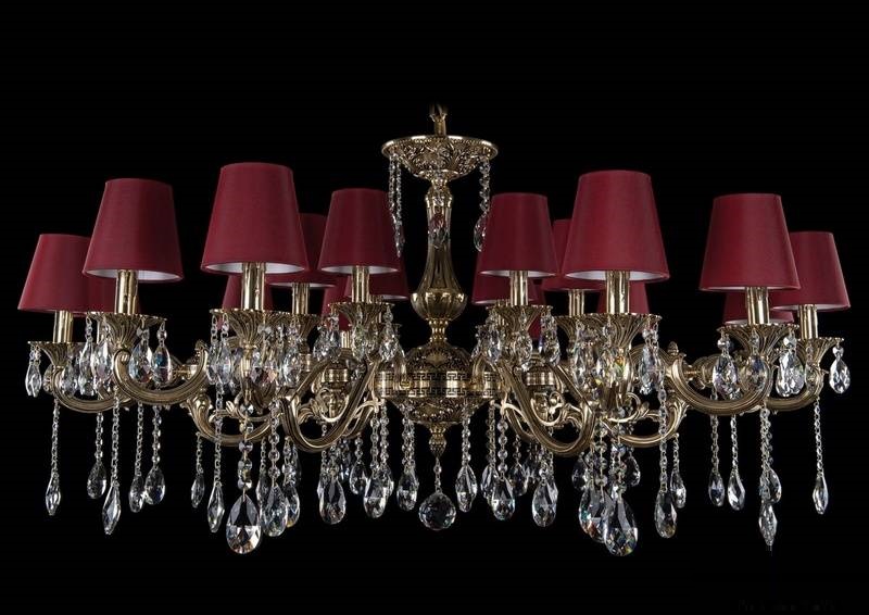 

Подвесная люстра Bohemia Ivele с хрустальными цепочками и абажурами