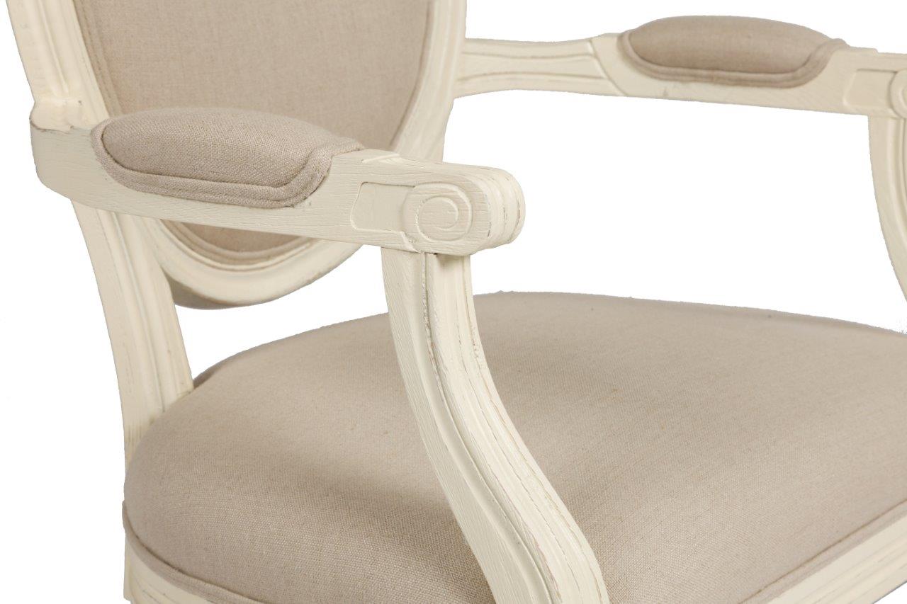 French Wing Chair кремовый лен, DG-F-ach483