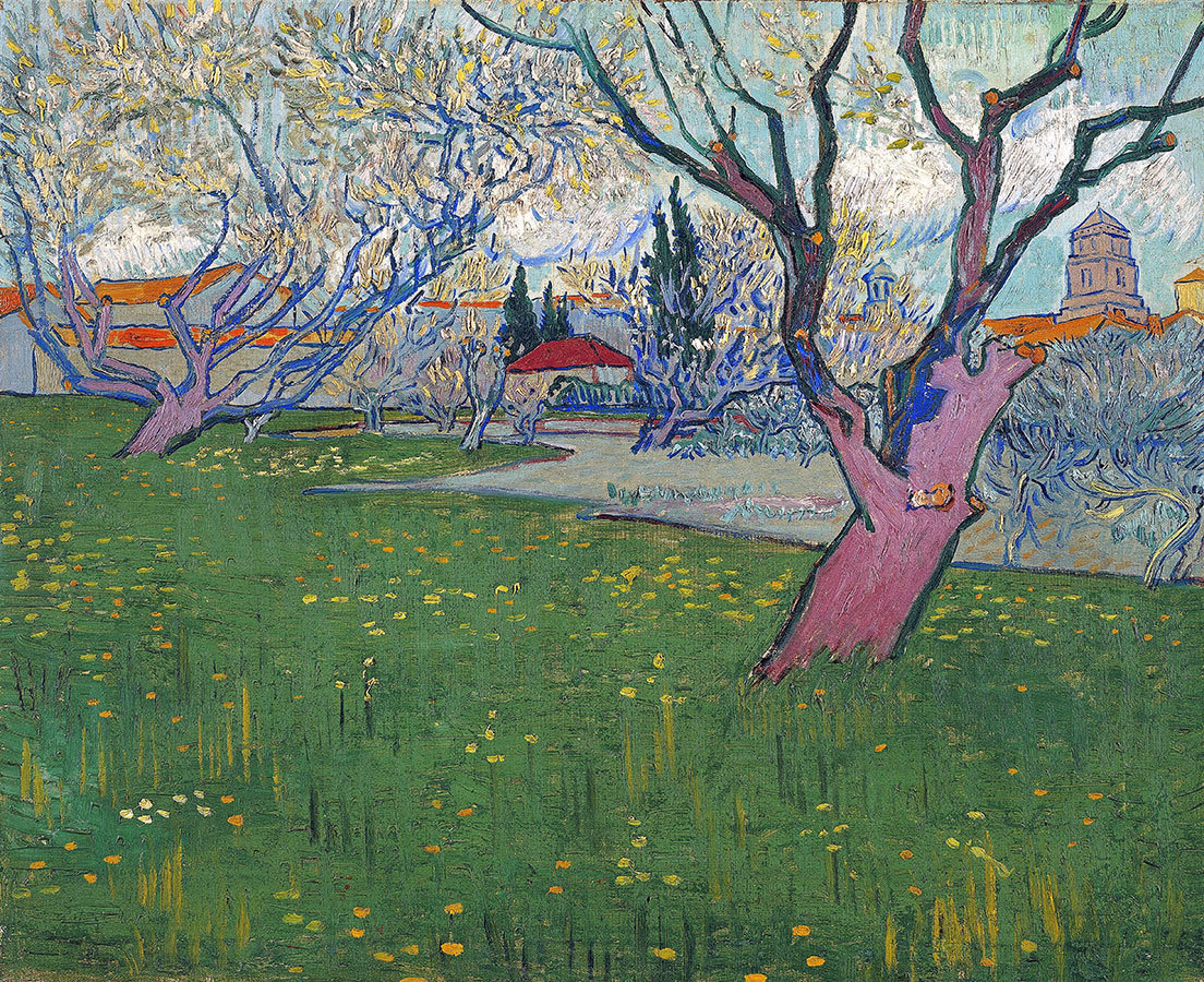

Репродукция картины на холсте View of Arles With Trees in Blossom 1889 г.