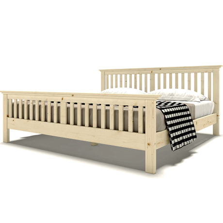 В продаже 🚩 Кровать двуспальная 200х200 из массива ели с изножьем ...