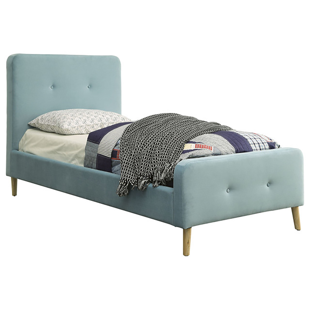 

Кровать Button Tufted Flannelette Blue голубого цвета 120х200