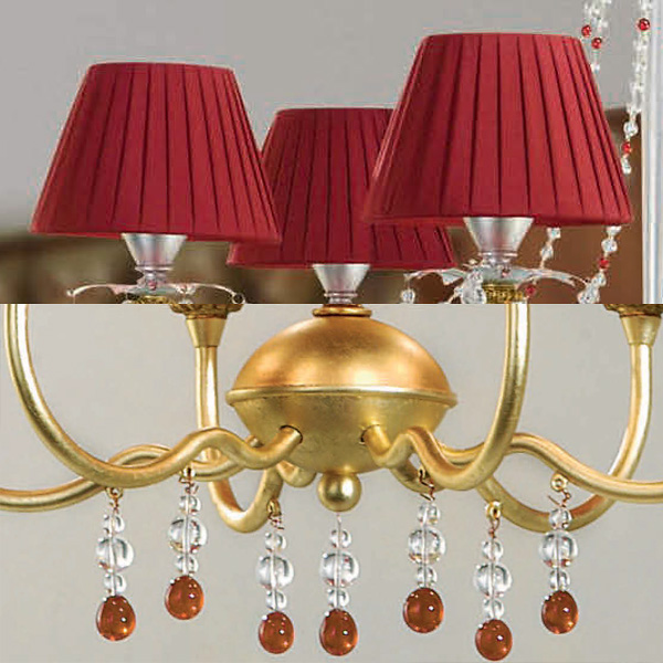 

Бра Stil Lux Easy с абажурами из шелка красного цвета