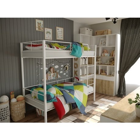 В продаже 🚩 Кровать металлическая двухъярусная Алекса 70х180 белого ...