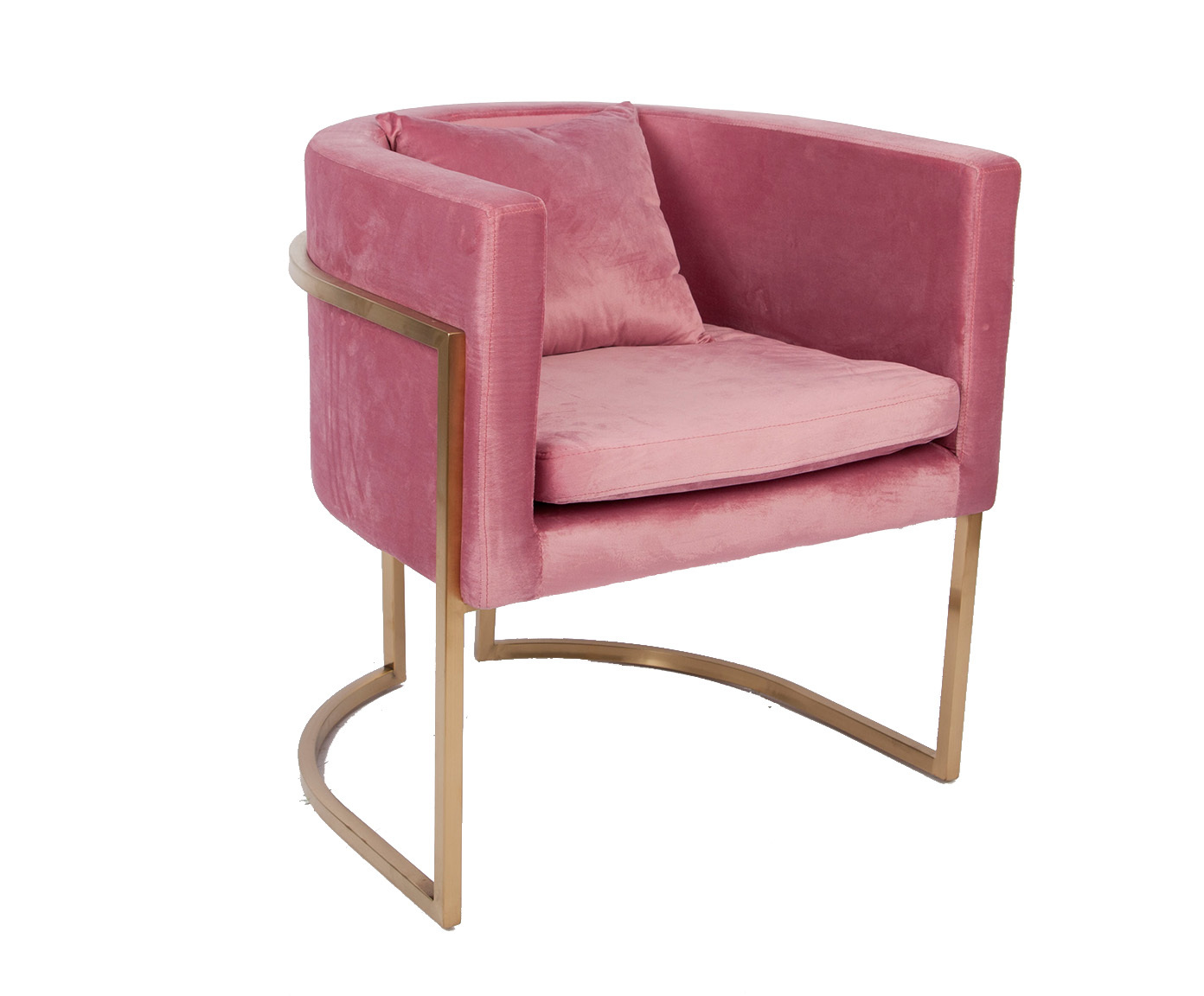 Кресло мягкое с металлическими ножками розовое pearl pink