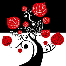 Триптих на холсте: "Red, black and white" Триптих на холсте: "Red, black and white"