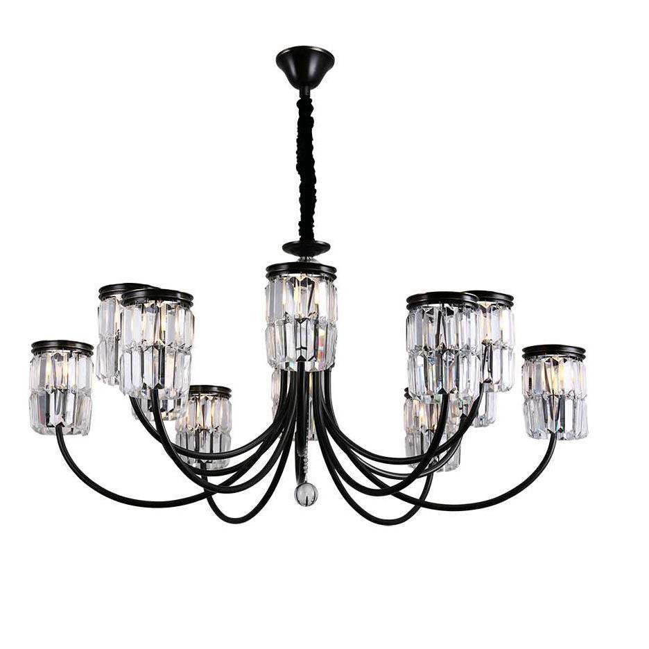 

Подвесная люстра с плафонами из прозрачного хрусталя