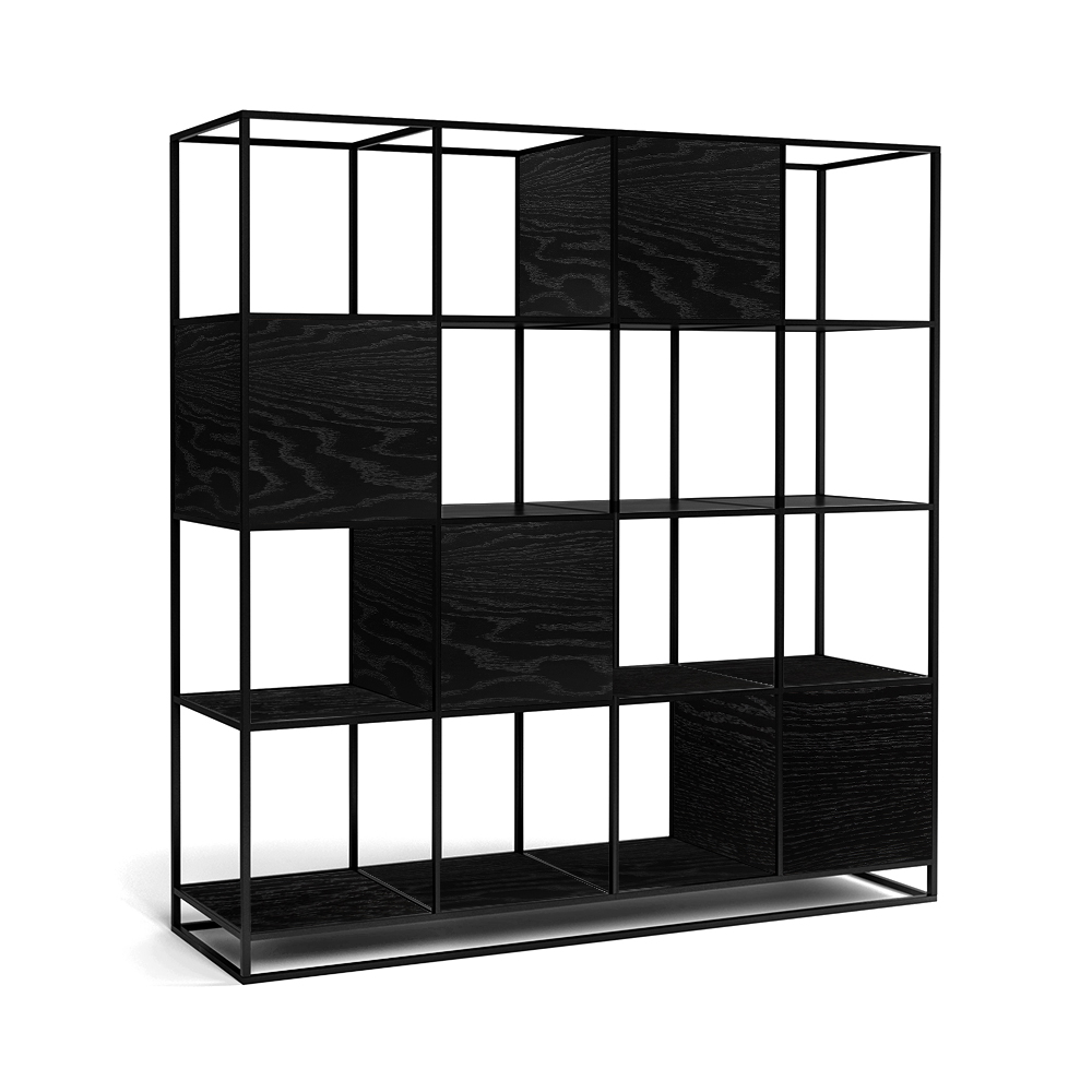 

Стеллаж Kvadra 4 Black черный дуб