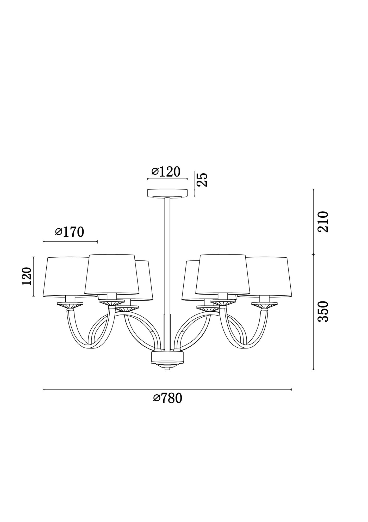 

Потолочная люстра Tina с кремовыми плафонами