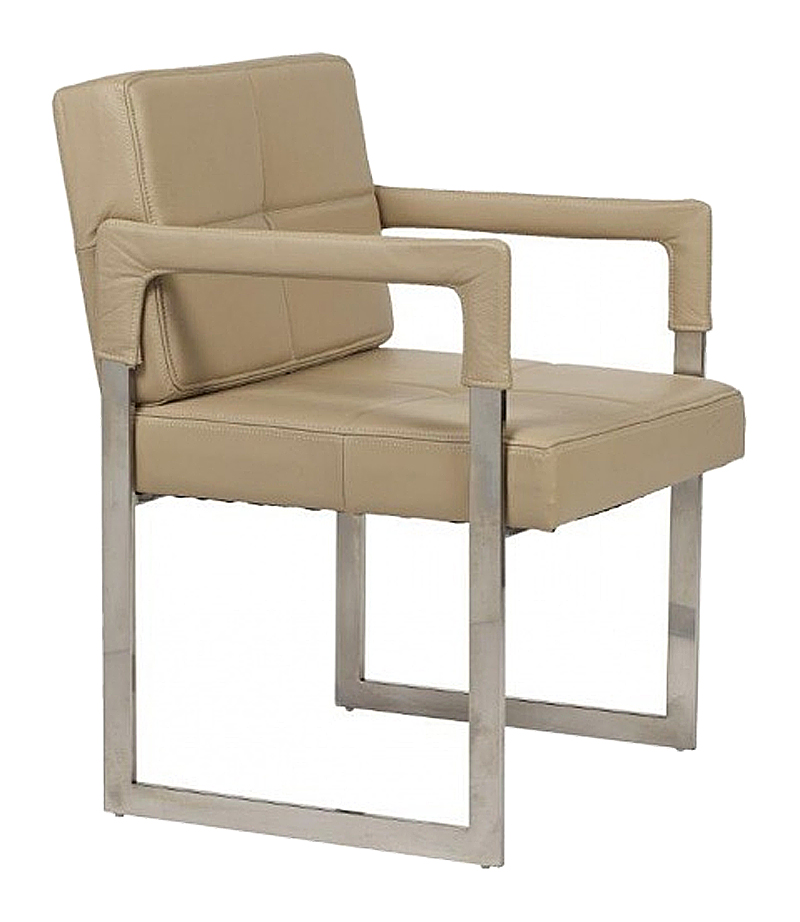 Кресло Aster Chair бежевая кожа класса премиум