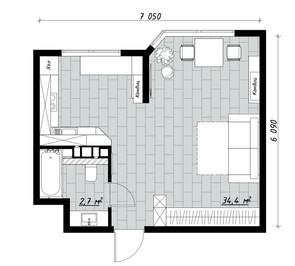 План квартиры минимализм