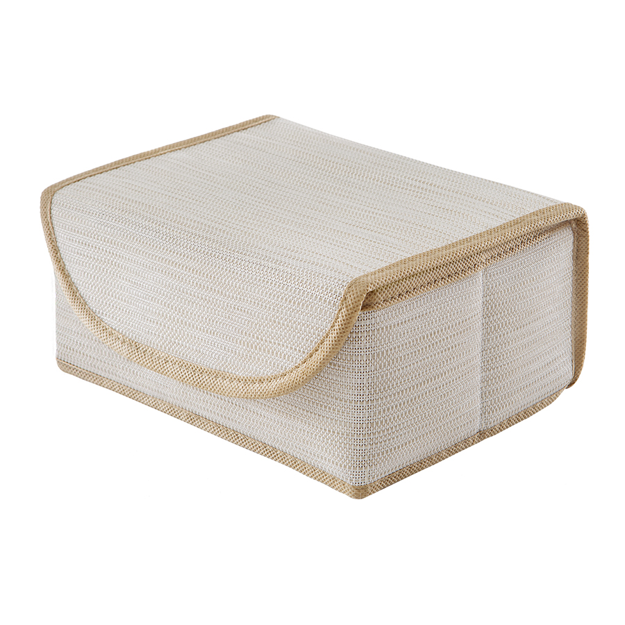 

Коробка для хранения Casy Home с крышкой бежевая