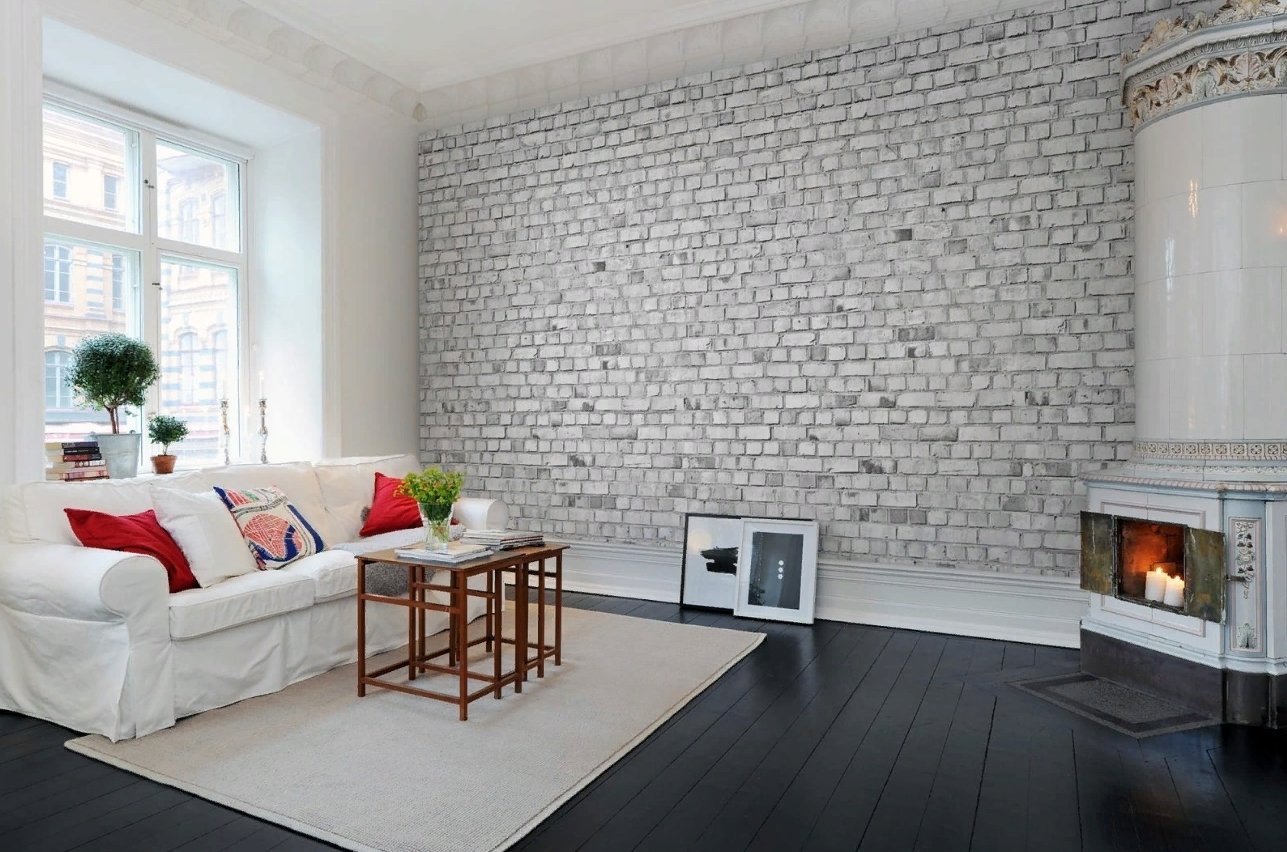 

Дизайнерские обои Brick Wall White 270х300