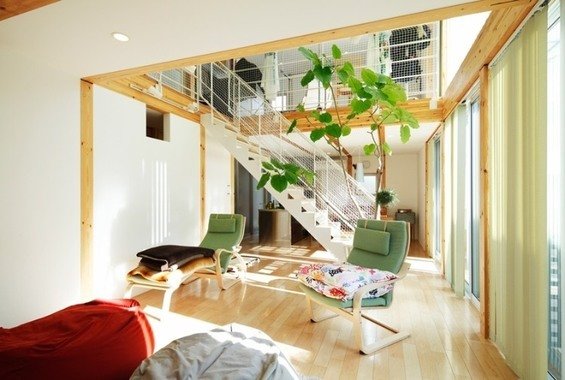 Фотография: Гостиная в стиле Эко, Дом, Дома и квартиры, Япония – фото на INMYROOM
