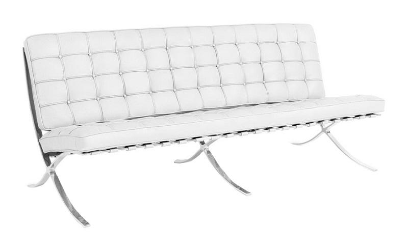 

Диван "Barcelona Sofa" белая кожа класса премиум