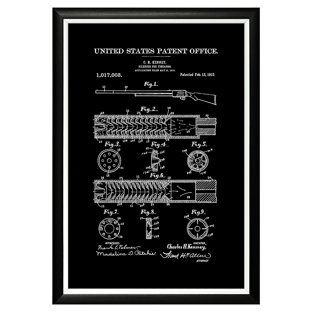 

Арт-постер патент на глушитель для огнестрельного оружия