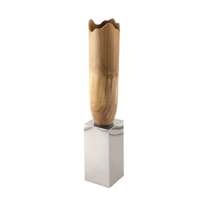 Ваза Footed Wooden on Stainless Steel Pillar Ваза Footed Wooden on Stainless Steel Pillar