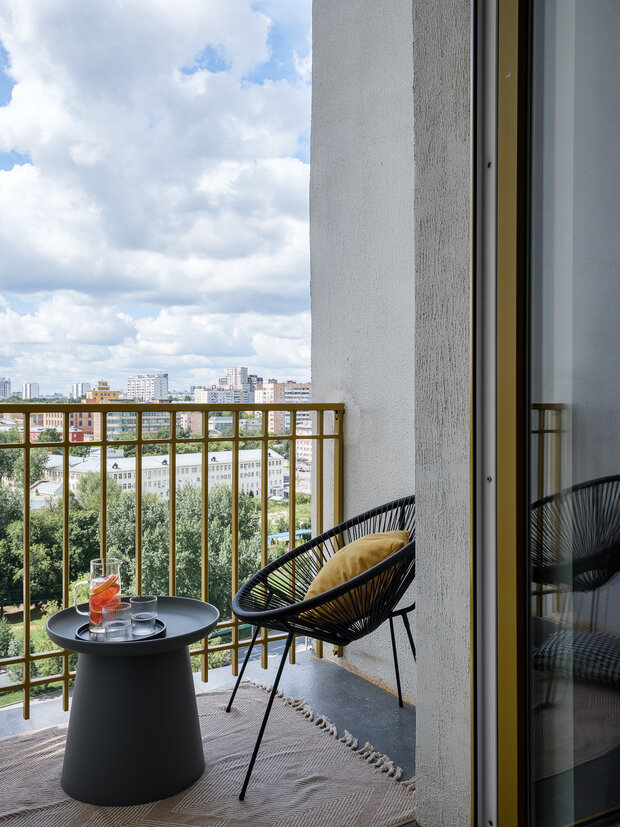 Фотография: Балкон в стиле Современный, Малогабаритная квартира, Квартира, Проект недели, Москва, 1 комната, до 40 метров, Елена Сазонова – фото на INMYROOM