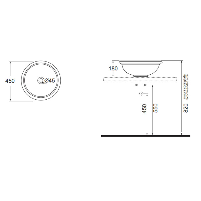 

Круглая керамическая раковина Jubilaeum белого цвета