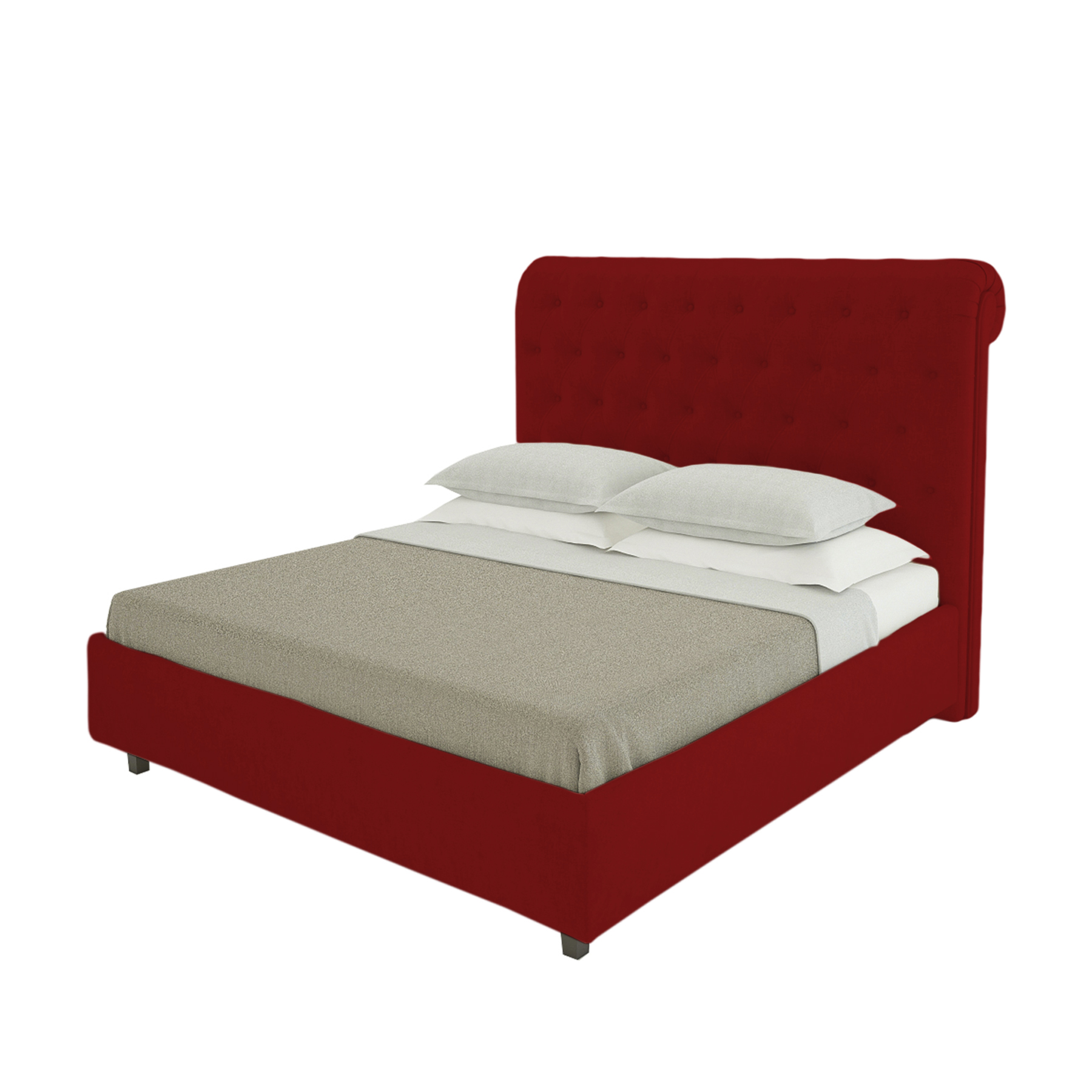 

Кровать Sweet Dreams велюр красный 140х200