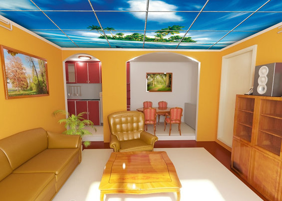 Фотография: Гостиная в стиле Современный, Эклектика, Дизайн интерьера, Потолок – фото на INMYROOM