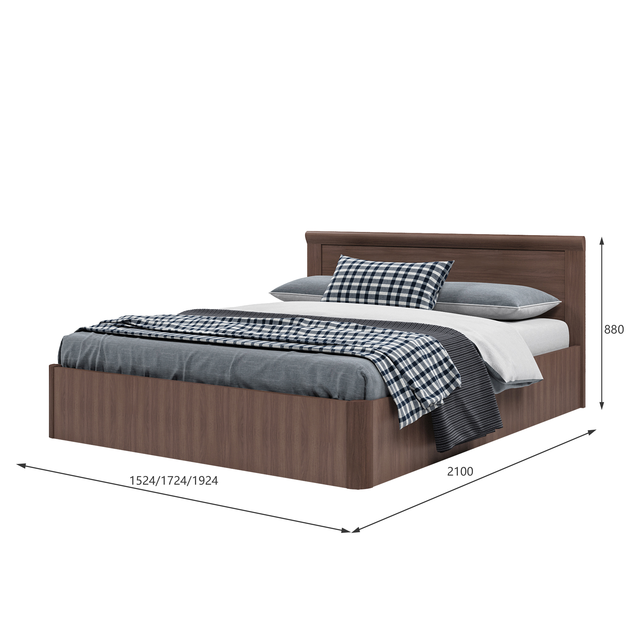 Кровать магна 160х200 темно коричневого цвета с подъемным механизмом