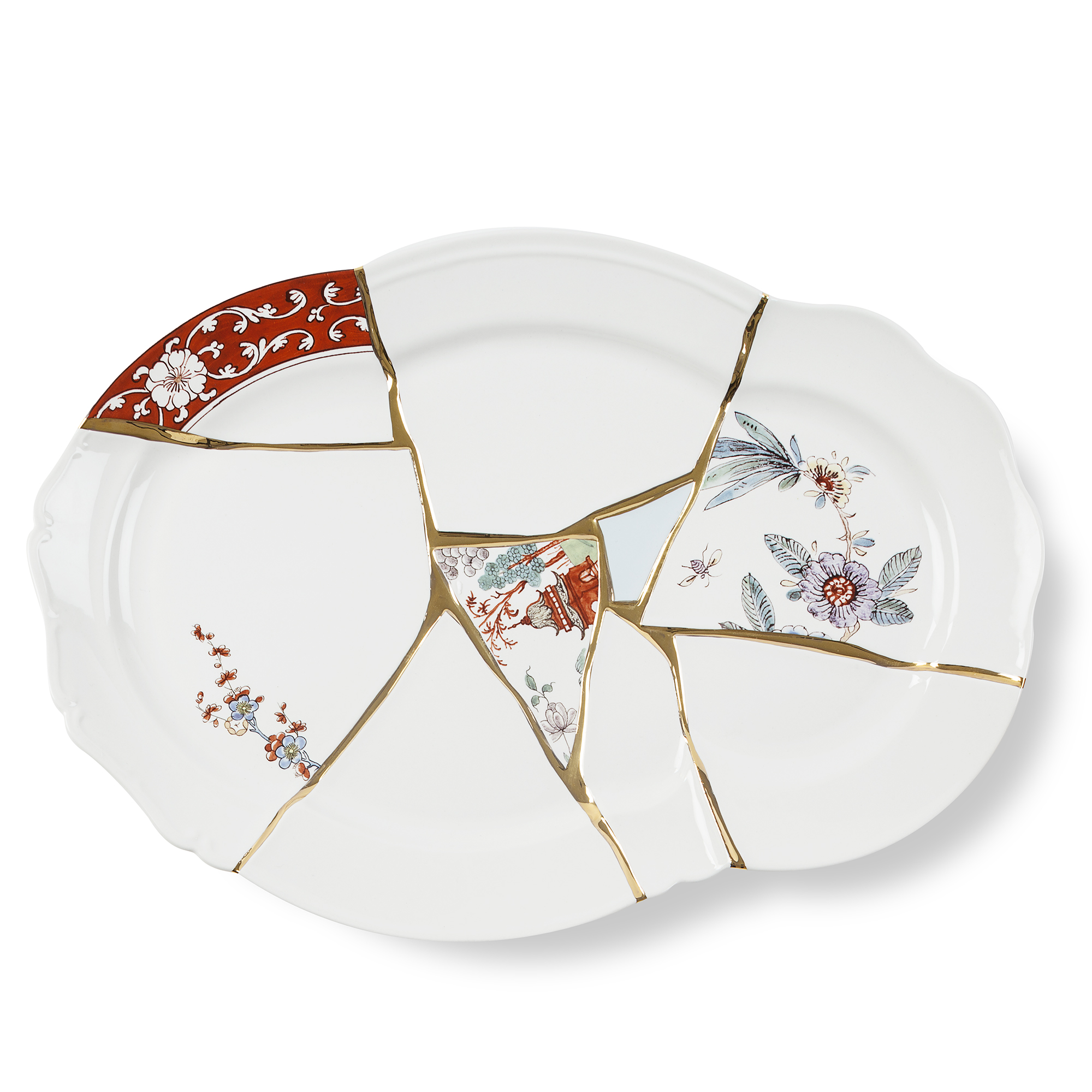 

Блюдо Kintsugi из фарфора