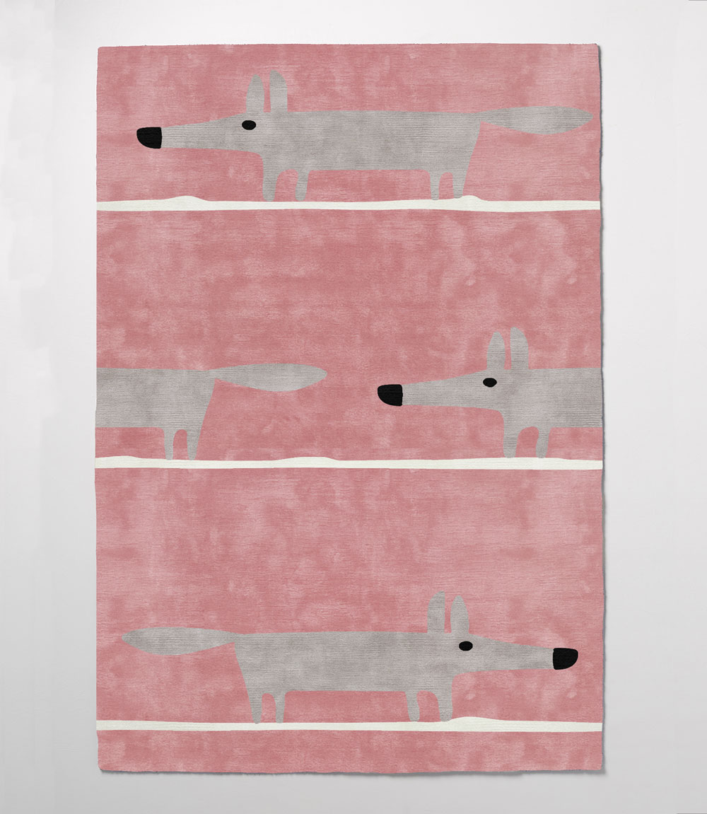 

Ковер Fox Pink Grey серые лисы на розовом фоне 160х230