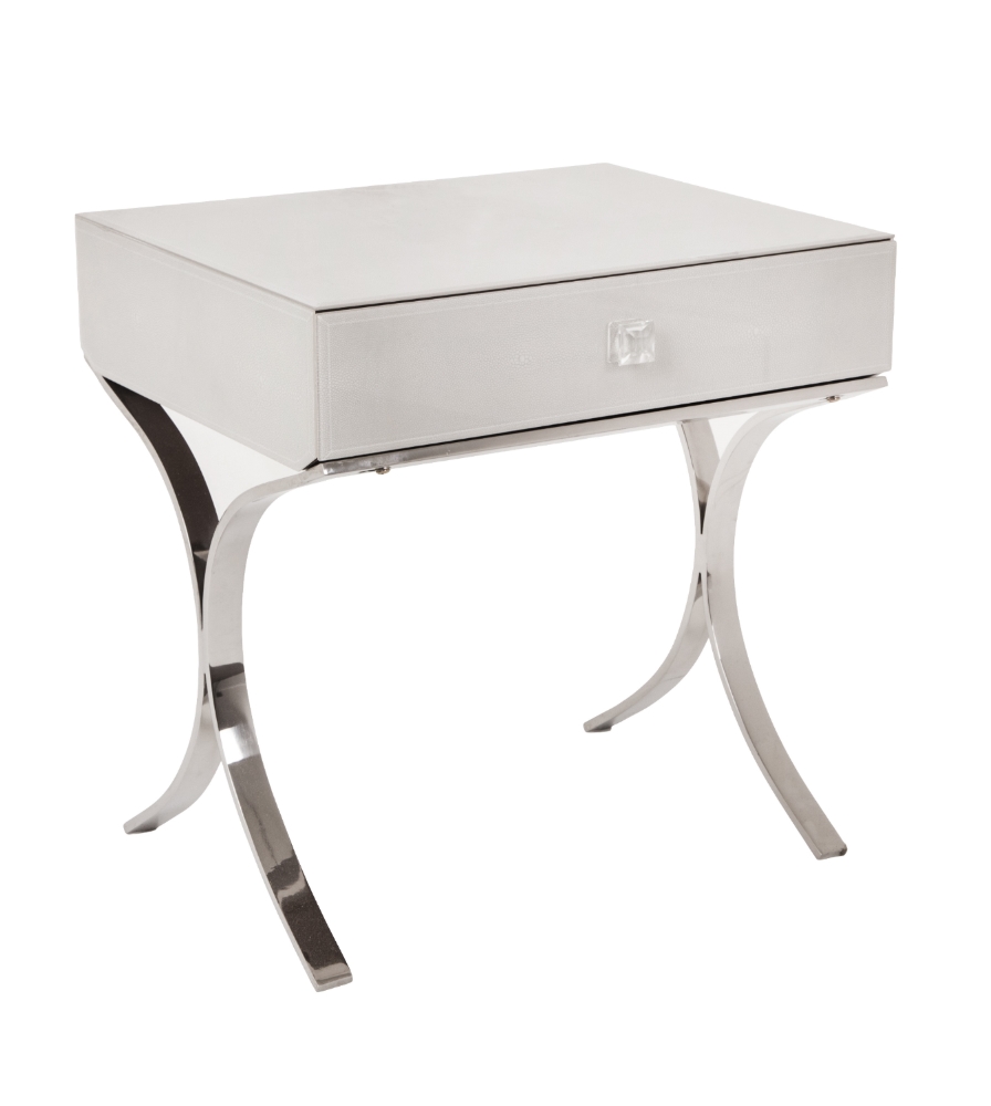 

Приставной столик Iced Ivory Shagreen Sovana с выдвижным ящиком