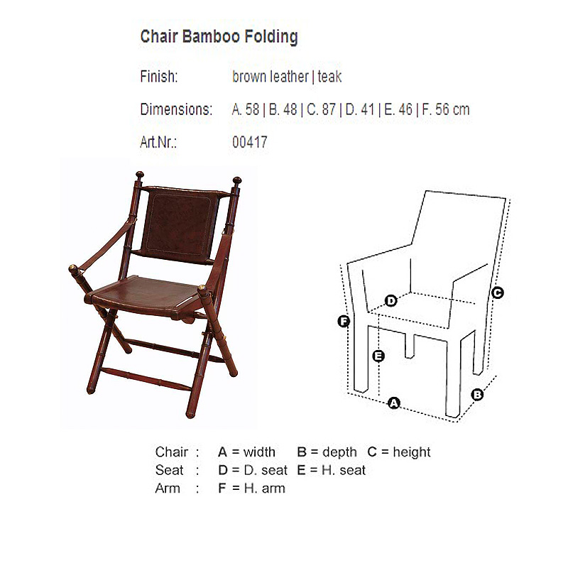 

Стул Eichholtz Bamboo Folding с кожаными подлокотниками