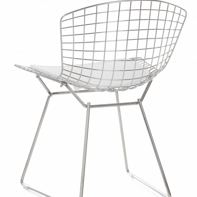 

Стул Bertoia Side Standart на металлокаркасе с кожаным сиденьем