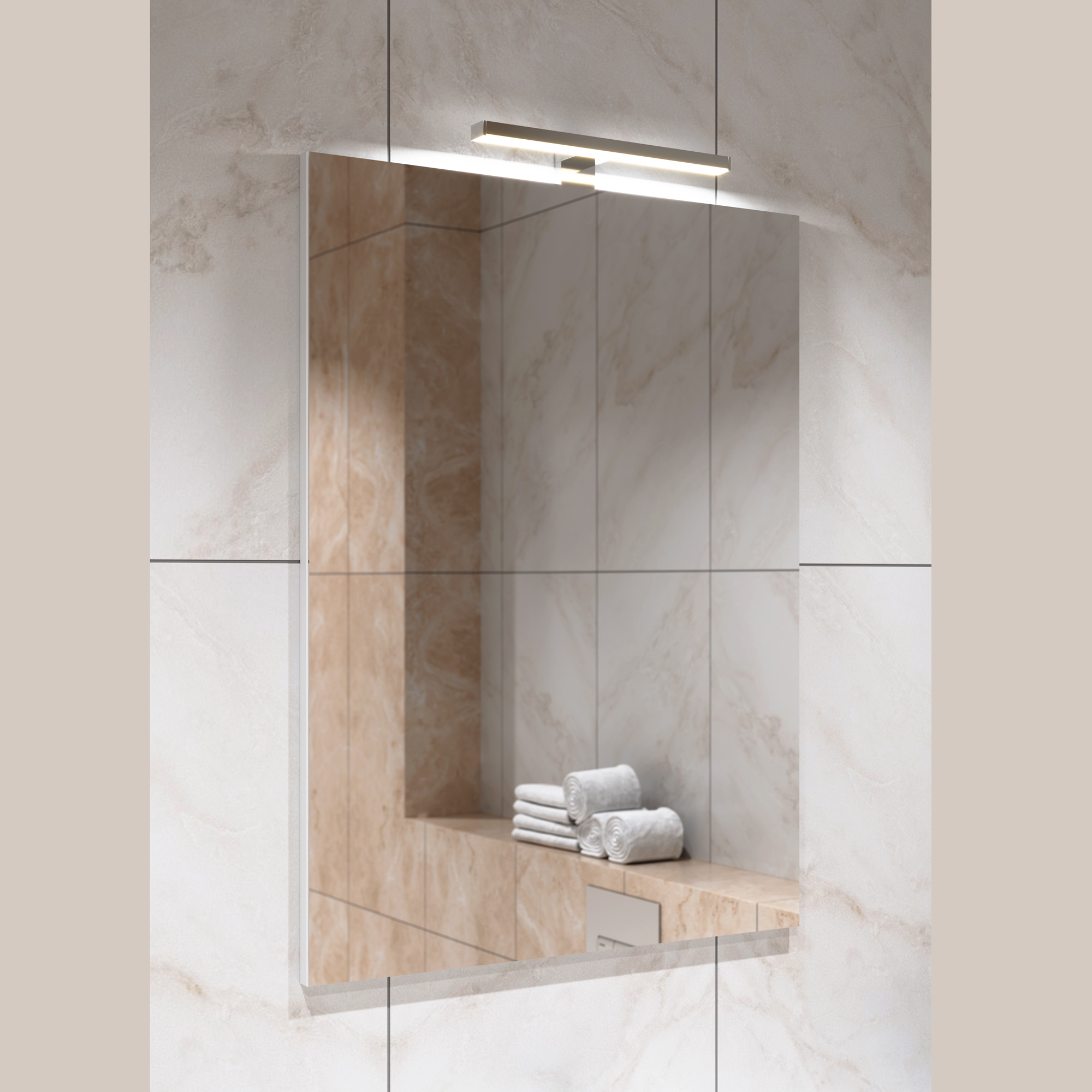 

Настенное зеркало для ванной Soft Silver 60