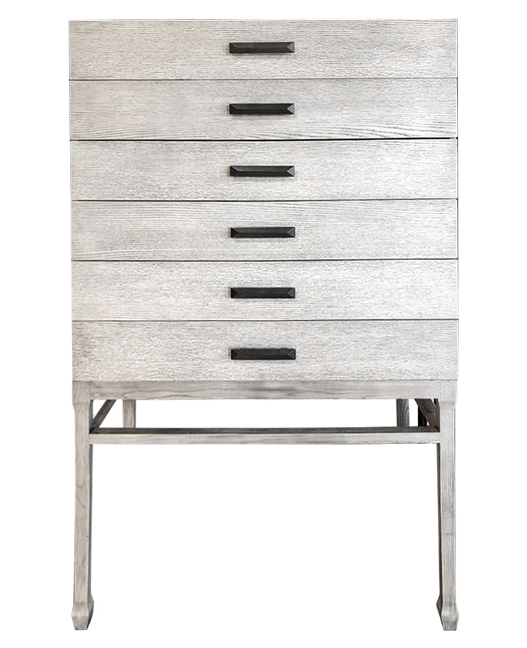 

Комод серого цвета с шестью ящиками